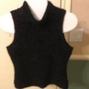 Evolution Black Sleeveless Mock Turtleneck Top